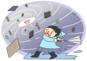 台風6号到来